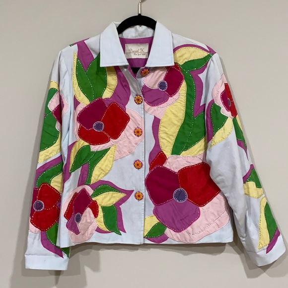 Daniel K. New York, Floral Appliqué Jacket - Picture 1 of 10